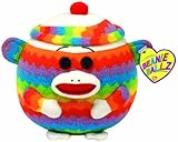 Ty Beanie Ballz - Sock Monkey - Rainbow