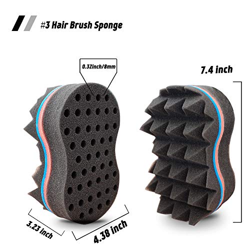 Twist Hair Sponge, Dread Sponges Brush for Men Women Curls, 3 Large