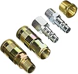 Milton (S-224) G-Style Coupler, Plug and Air hose Reducer Bushing Kit - 5 Pieces