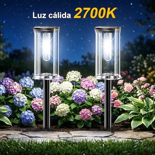 SOLARBABY Pack of 12 LED Solar Lights Outdoor Garden, IP65 Outdoor Solar Lights with Twilight Sensor and Auto Ignition, Solar Lighting for Path, Garden, Terrace and Sidewalk, Cold White Light