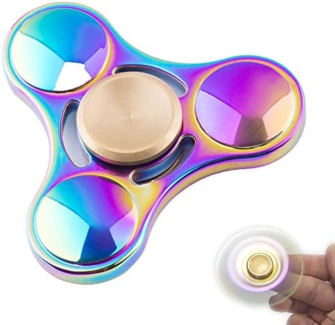 Nasuo Magic Rainbow Fidget Spinner Hand Toy, 4-6 Mins Hand Spinner EDC Fidget Toy, Titanium Alloy Stress Reducer High Speed Finger Toys for Focus, Killing Time, Best for Birthday