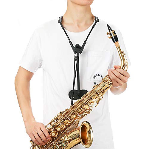 YUSDP 2 PCS Saxophone Strap of Harness, Adjustable Neck Strap, Highly Reduces Neck Pain, Three-Point Support - Adjustable Sizes, for Bass Tenor Alto Saxophone