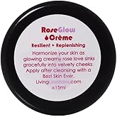 LIVING LIBATIONS - Organic/Wildcrafted Rose Glow Face Creme | Natural, Plant-Based, Clean Beauty (.5 oz | 15 ml)