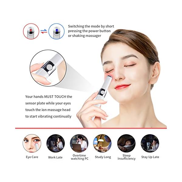 JIANNZT-Eye-Massager-Wand-Sonic-Vibration-Electric-Eye-Massage-with-Heat-for-Dark-Circles-Puffiness-and-Eye-Fatigue-USB-Rechargeable-Eye-Roller-Skin-Care-Beauty-Tool-White JIANNZT Eye Massager Wand, Sonic Vibration Electric Eye Massage with Heat for Dark Circles, Puffiness and Eye Fatigue…