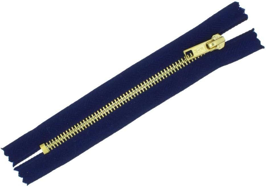 Fim Jeans Zip No. 5 Metal Gold, Zippers For Jeans And Trousers 8 cm - 20 Cm, Different Colours, 8 - Dark Blue (330), 8 - dunkelblau(330), 8 cm
