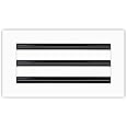 BUILDMART - 12x6 Modern AC Vent Cover - Decorative White Air Vent - Standard Linear Slot Diffuser - Register Grille for Ceiling, Walls & Floors - Texas Buildmart