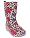 Capelli New York Shiny Leopard Flowers Printed Girls Jelly Rain Boot