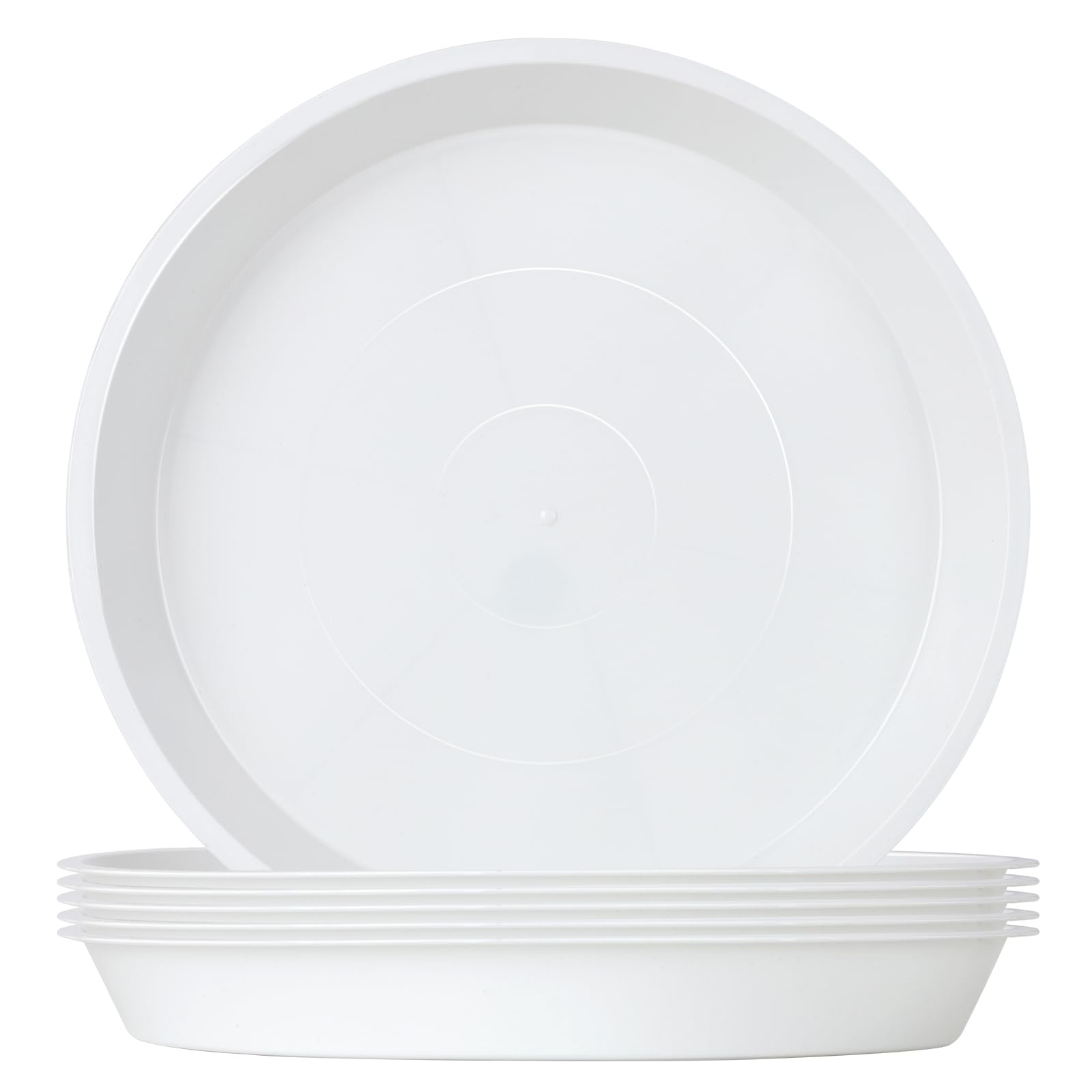 Muzhira 6 Pack Plant Saucers, Flower Pot Drip Trays for Indoor/Outdoor Plants Garden Saucers Plant Pot Saucer Trays, Surface Protection for Household Plants - 19cm/White