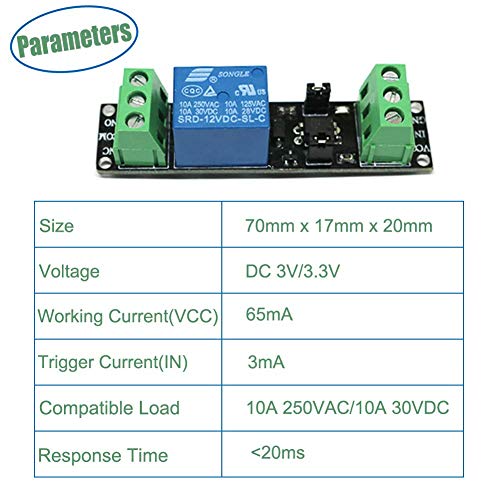 3v Relay Board Power Switch Relay Module 1 Channel Optocoupler Opto