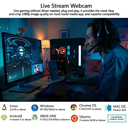 Webcam-with-MicrophoneFUVISION-Web-Cameras-for-Computers-1080PWeb-Cam-for-Zoom-Video-Conference-YouTubeRecording-Skype-and-StreamingComputer-Camera-with-Extended-View-for-PCDesktop-or-Laptop