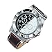 Moonwbak 2in1 Cigarette Lighter Watch,Leather Strap Sports Quartz Watch Coil Lighter, Electric Lighter Wrist with USB Electronic Rechargeable Windproof Flameless Cigar Lighter (Brown-Band)