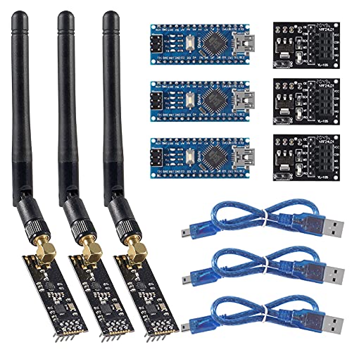 ACEIRMC 3Set Wireless Transceiver Receiver with Tutorial, NRF24L01+PA