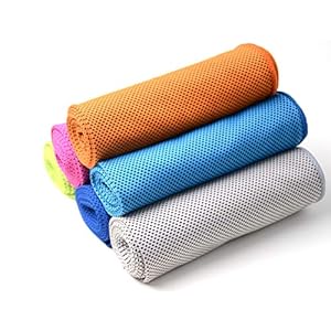 Water Activated Cooling Towel – ice cold Sports Towel – instant relief for gym, camping,yoga,Travel,outdoor sports, used as cooling neck scarf,bandana, headband – free Carry Pouch
