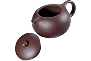 HYTROVE Handmade Yixing Purple Clay Compact Teapot with Anti-scalding Ergonomic Handle Traditional Tea