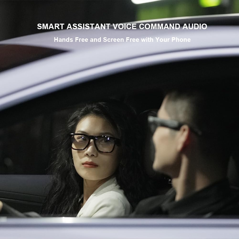OhO Smart Glasses,128G MP3 Bluetooth Sunglasses with Open Ear Speaker Headphone, Indoor&Outdoor Sports,Polarized UV Protection,for Men Women