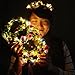 COSOON 4 Pcs LED Flower Wreath Headband - Crown Floral Garland Boho for Festival Wedding, Wreath Headdress with LED Decor T013
