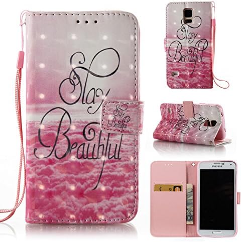 HYTIREBY PU Leather 3D Painted Flip Protective Case With Card Slots And Wrist Strap For Samsung S5 S6 For Samsung S7 ( Edition : S5 , Style : Beautiful )