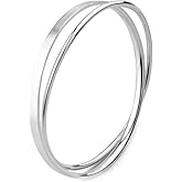 Merdia 990 Solid Sterling Silver Polished and Rough Twisted Bangle Bracelet for Women | Silver Bracelets for Women | 925 Sterling Silver Bracelets for Women | Jewelry Bracelets | Ladies Jewelry