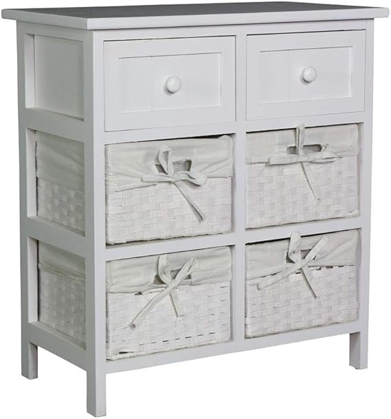 White Storage Unit 4 Baskets/2 Drawers Amazon.co.uk Kitchen & Home