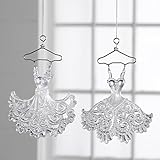 Christmas Glittered Dress Ornament - Set of 2