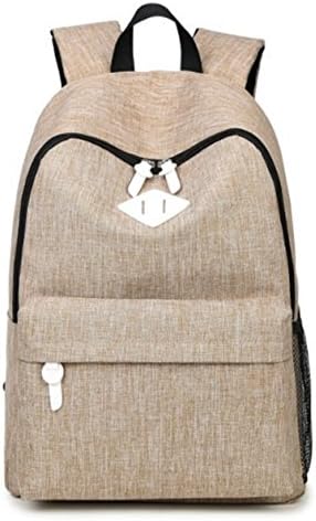 QAMACHAN Luggage&Bags Women Men Canvas Backpacks Schoolbags for Girls Boys Teenagers Casual Travel Laptop Bags light coffee