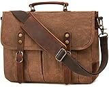 Mens Messenger Bag 15.6 Inch Waterproof Waxed