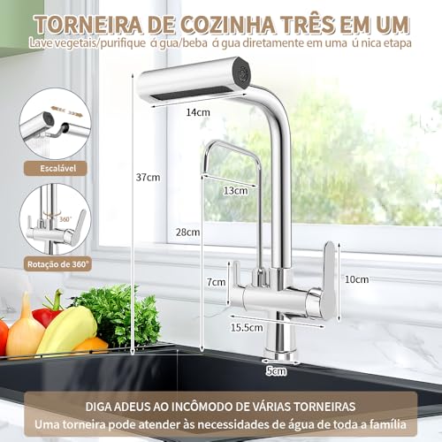 Torneira para Pia de Cozinha, Torneira de Cozinha, Torneira Cozinha Bancada, Torneira Pia Cozinha