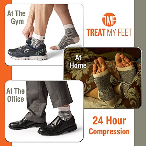 Plantar Fasciitis Compression Socks By Treat My Feet – Relief From Foot Pain, Swelling & Edema – Improves Blood Circulation, Achilles Heel & Arch Support – FDA Registered Ankle Sock (Small - 3pack)
