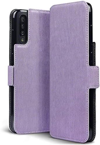 TERRAPIN, Compatible with Samsung Galaxy A70 Case Slim Fit Leather Wallet Flip Cover - Purple