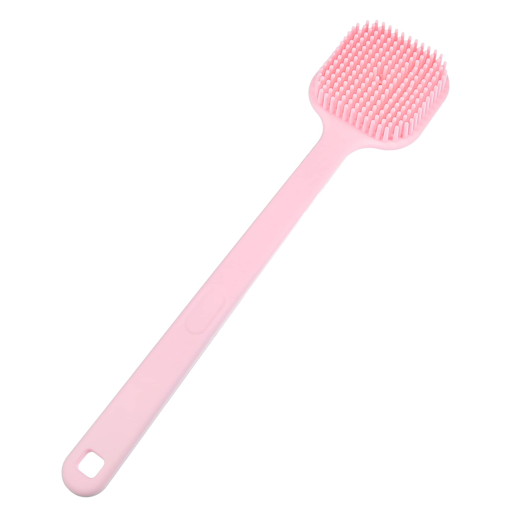 VOCOSTE Soft Silicone Bath Brush, Non-Slip Back Scrubber Shower with Long Handle for Men and Women, Pink