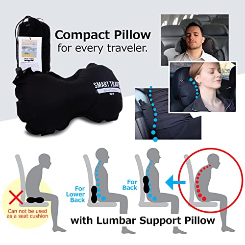 SmartTravel Inflatable Lumbar Travel Pillow for Airplane Back Support