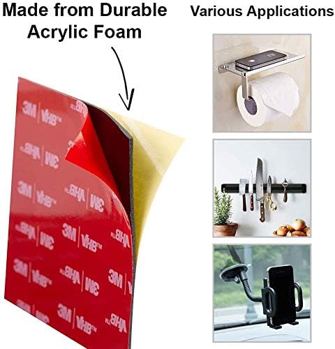 CANOPUS Double Sided Pads Heavy Duty 76mm x 76mm, 8-PCs, Waterproof Number Plate Sticky Pads, Ideal for Home Office Decor, Black - Image 5