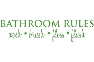 Klein_Kreations "Bathroom Rules Wall Décor Vinyl Decal, Lime Tree Green