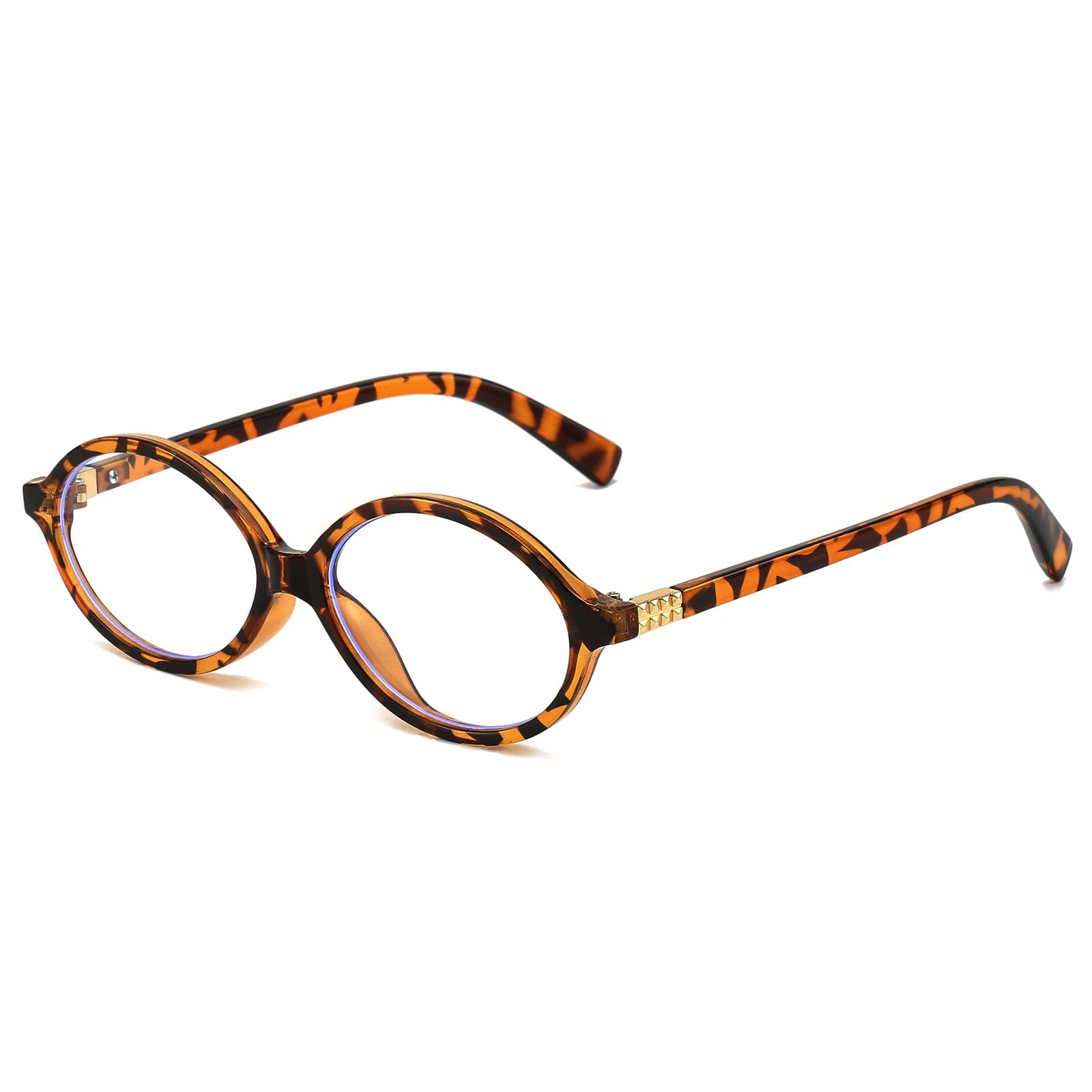 LJCZKA Oval Blue Light Glasses for Women Men Computer Glasses Oval Frame Anti Eyes Strain Headache Unisex for Reading Texting Gaming