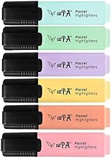 12PA Pastel Highlighters Set of 6 with Chisel Tip 1–5 mm