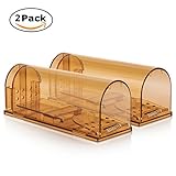 iHomy Humane Mouse Trap Set of 2, No Kill Smart Mice Catcher, Live Catch and Release Rodents - Safe for Children & Pets, Humane Rat Poison (Brown)