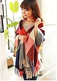 GOODBUYER Women Girls Fashion Soft Scarf Wrap Chiffon Shawl Silk Scarves (Red)