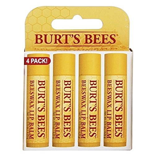 Burt's Bees 100% Natural Moisturizing Lip Balm, Original Beeswax with Vitamin E & Peppermint Oil – 4 Tubes