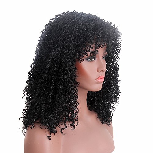 Stfantasy Afro Wig Medium Length Long Curly Kinky 70s African