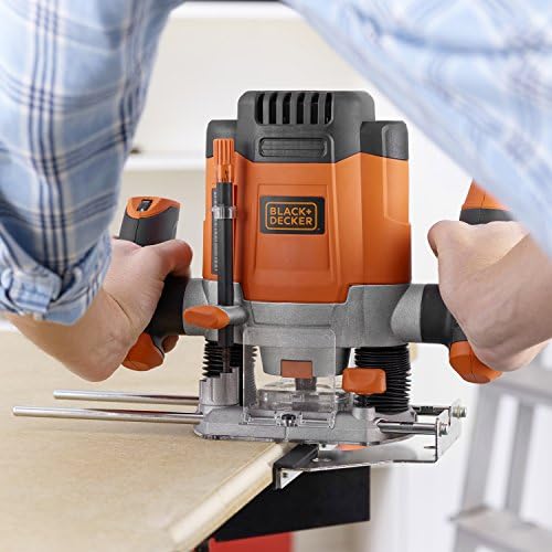 Fresadora elétrica 1200W, velocidade variável 8.000-28.000 rpm, profundidade de corte 55mm, trava do eixo, acessórios incluídos, KW1200E-QS