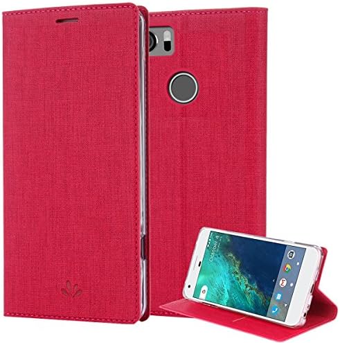 Google Pixel 2 XL Case, PU Leather Slim Flip Wallet Card Slots Cover Kickstand Feature and TPU Bumper Full Body Protection for Pixel 2 XL (Rose)