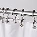Wimaha Rustproof Shower Curtain Rings, Stainless Steel Heavy Duty Roller Double Glide Shower Hooks for Bathroom Shower Rods Curtains Liners, Bronze, Set of 12 Hooks