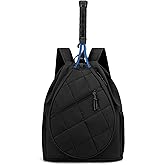 ecosmile Drawstring Tennis Backpack, Puffer Tennis Racket Bag with Shoe Compartment & Wet Pocket Gym Bag for Women, Suitable for Pickleball Tennis Badminton