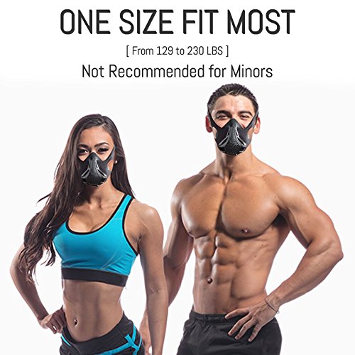Sport Workout Training Altitude Mask - for Strength & Agility Workout Mask - High Altitude Elevation Simulation - for Running, Cycling, Cardio, Fitness, Endurance Training - Hypoxic Resistance Mask - Thumbnail 5