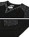 ZIMEGO Long Sleeve Raglan V Neck Henley Round Bottom Semi Longline T Shirt Black on Black Large