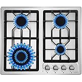 Amazon Com 24 Built In Gas Cooktop Gasland Chef Gh60bf 4 Burner Gas Hob 24 Inch Ng Lpg Convertible Natural Gas Propane Cooktops 4 Burner Gas Stovetop With Thermocouple Protection Black Tempered Glass Appliances