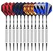 Sametop Soft Tip Darts Set 12 Packs Darts 16 Grams with 5 Style Flights, Aluminum Shafts, Silver Steel Barrels, 100 Dart Tips and Darts Tool