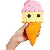 Anboor 9.1 Inches Squishies Jumbo Slow Rising Kawaii Cute Squishies Ice Cream Cone Cake Scented of Decompression Toys Stress Relief Kid's Toys