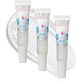 Ruby Kisses Hydrating Lip Oil Treatment Gloss with Mint Oil &amp; Diamond Shimmer (3 Pack), Moisturizing Natural Shine Lip Care Protects &amp; Heals with Vitamins, High-Shine, Lightweight &amp; Non-Greasy Balm