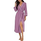 PrinStory Womens Robe Long Knit Bathrobe Lightweight Soft Robes Ladies Bath Robe
